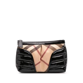 Burberry Geruite Clutch Glanzende Accenten