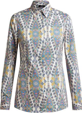 Etro Multikleurig overhemd met knopen en coupenaden - Dames - Overhemden - Veelkleurig - S - Katoen - Overhemden