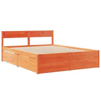 Berkfield Home Modern Bed Frame without Mattress Wax Brown 140x200 cm Solid Wood Pine