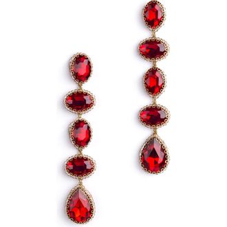 Deepa Gurnani Tyra Drop Earrings in Ruby at Nordstrom