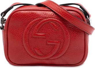 Gucci Womens Pre-owned Kids Mini Leather Soho Disco Crossbody - Red - One Size