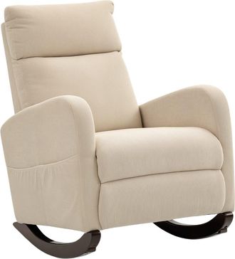 HOMCOM Silla mecedora 67x94x105 cm beige