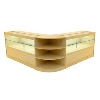 MonsterShop Andromeda LED Shop Counter Set LM60 & 2 x C1500 - Maple in Beige