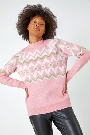 DUSK High Neck Fairisle Knit Jumper