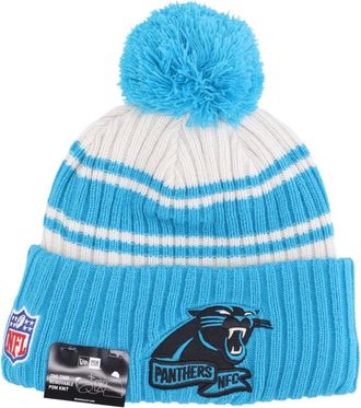 New Era New Era, Beanies, male, Blue, Size: ONE SIZE Carolina Panthers Pom Pom Beanie Hat