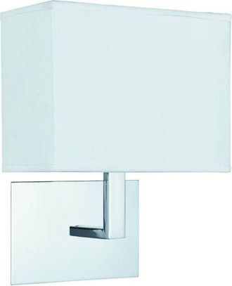 Searchlight Searchlight 1 Ljus Inomhusvgglampa Krom Med Vit Rektangulr Skrm, E27