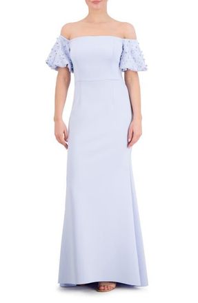 Eliza J Beaded Off the Shoulder Gown in Periwinkle at Nordstrom, Size 12
