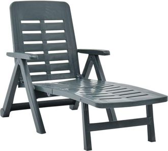 vidaXL Tumbona Plegable De Pl&aacute;stico Verde Vidaxl