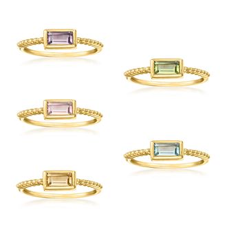 Ross-Simons Multi-Gemstone Jewelry Set: 5 Rings in 18kt Gold Over Sterling