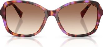 Ralph Lauren 57mm Square Sunglasses in Violet Havana/gradient Brown at Nordstrom