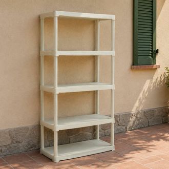 Dmora Estante De Polipropileno De 3 Brillos, Estante M&uacute;ltiple O Externa, 100% Made In Italy, 80x40h176 Cm, Color Gris Claro, Con Embalaje Reforzado - Dmora