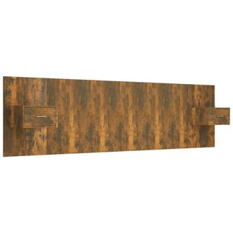 Berkfield Home Bed Headboard with Cabinets Smoked Oak Engineered Wood in Brown