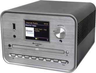 Soundmaster Lettore CD Argento Internetradio, DAB+, WLAN, USB, incl. Altoparlante