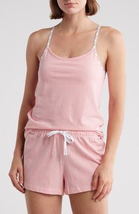 Calvin Klein Stretch Cotton Camisole & Shorts Pajamas in Lan Seersucker at Nordstrom Rack, Size X-Large