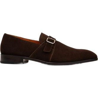 Anthony Veer Dunhill Single Monk in Tobacco Velvet Brown at Nordstrom, Size 10.5
