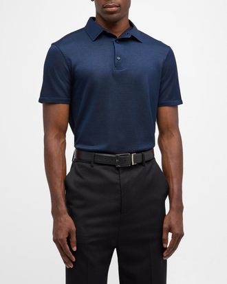 Isaia Mens Silk Polo Shirt