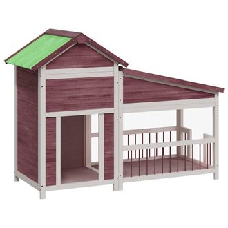 vidaXL Vidaxl - Caseta Para Perros Madera Maciza De Pino Moca 143x60,5x109 Cm