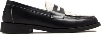 Duke and Dexter Leren loafers met slang-patroon - Zwart