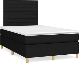 vidaXL Cama Box Spring Con Colch&oacute;n Tela Negro 120x190 Cm Vidaxl