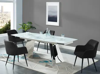 Vente-Unique Lotto di 2 sedie HEKA con braccioli Tessuto e metallo - Nero