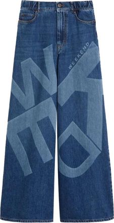 Max Mara Wkdvortice Wide Jeans - Dames - Loose Fit Jeans - Blauw - XS - Katoen - Jeans