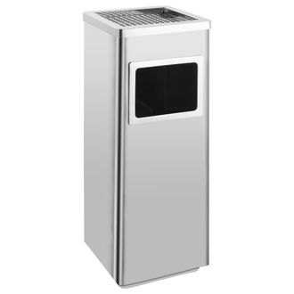 vidaXL Papelera Con Cenicero De Acero Inoxidable 36 L Vidaxl