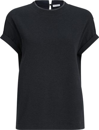 Brunello Cucinelli T-shirt with Precious Faux Layering in Anthracite at Nordstrom, Size Xx-Large Eu