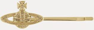 Vivienne Westwood Mini Bas Relief Bobby Pin Gold Topaz Crystals Women