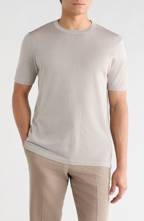 Jack Victor Wellington Cotton & Silk Crewneck T-Shirt in Pearl at Nordstrom, Size Xx-Large