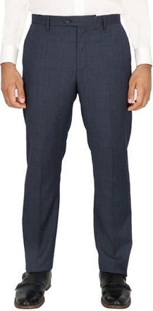 Scotch & Soda Navy Windowpane Check Flat Front Stretch Wool Dress Pants at Nordstrom Rack, Size 40 X R
