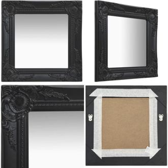 vidaXL Specchio da Parete Stile Barocco 40x40 cm Nero - Specchio barocco - Specchio quadrato