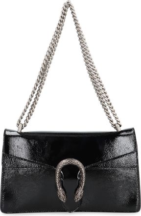 Gucci Womens Crossbody Bag Dionysus Patent Leather Black Calf Shoulder