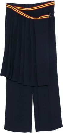 Dries Van Noten Cr&ecirc;pe rokbroek - Dames - Broeken - Blauw - Maat: M Zijde