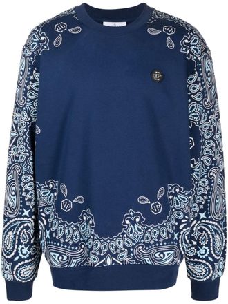 Philipp Plein Sweater met bandanaprint - Blauw