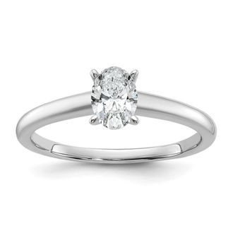 Diamond2Deal 14k White Gold 1/2 Ct Lab Grown Diamond Solitare Engagement Ring