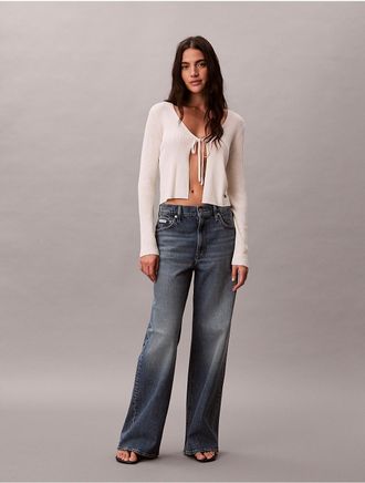 Calvin Klein Jeans Calvin Klein Womens Ultra High Rise Wide Leg Jeans - Dark Blue - 26W x RL