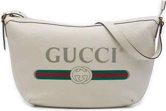 Gucci Pre-owned Gucci Grained Calfskin Logo Half Moon Crossbody Ladies GAUM3QH8ORSM5DQE