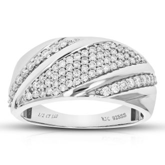 Vir Jewels 1/2 cttw Lab Grown Diamond Ring in Sterling Silver For Women
