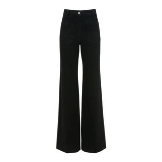 Victoria Beckham Alina Stretch Jeans - Dames - Wijde Broeken - Zwart - W24 - Katoen - Broeken