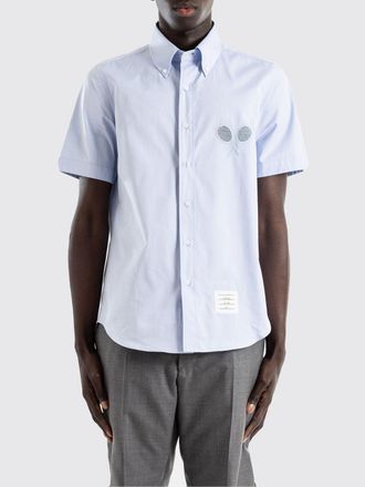 Thom Browne Camicia a maniche corte in popeline di cotone con collo button-down