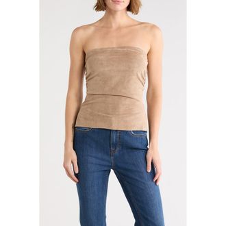 Vigoss Faux Suede Tube Top in Camel at Nordstrom Rack, Size X-Large