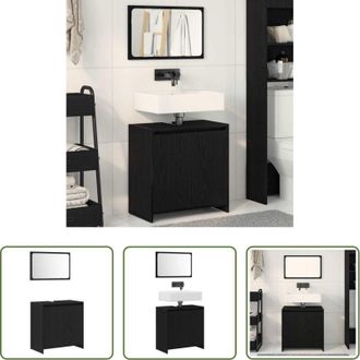 vidaXL vidaXL Mobile bagno rovere nero - Mobile da Bagno Rovere Nero 60 x 33 x 60 cm Legno multistrato