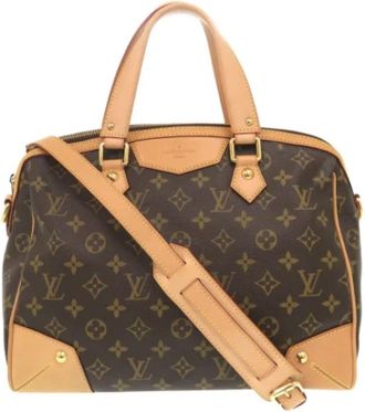 Louis Vuitton Tweedehands Canvas Louis Vuitton tassen - Dames - Vintage Handtas - Bruin - ONE Size - Vintage