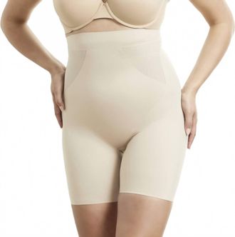 TC Fine Intimates Total Contour Hi-Waist Thigh Slimmer In Warm Beige