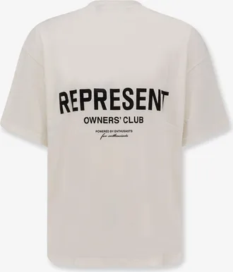 Represent Mens T-Shirt Owners Club Cotton White T-Shirts And Polos
