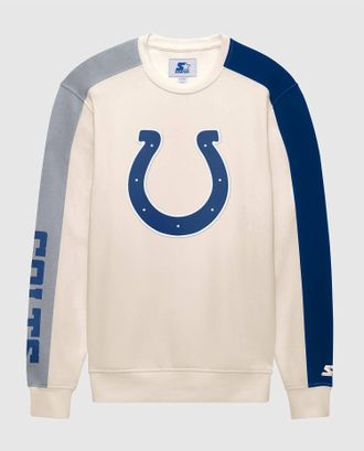 Starter Mens Indianapolis Colts Team Crew Long Sleeve Shirt In Cream