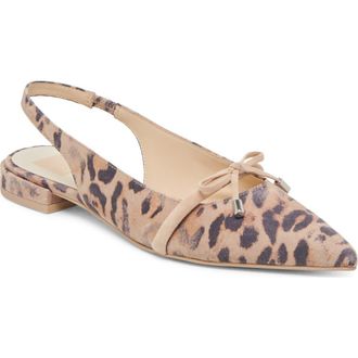 Dolce Vita Payge Pointed Toe Slingback Pump in Light Leopard Suede at Nordstrom Rack, Size 9.5