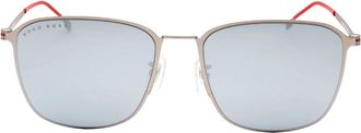 HUGO BOSS Mens Hugo Boss Extra White ML Lens Matte Ruthenium Silver Sunglasses - Size: ONE size