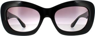 Versace Rectangle Womens Black Grey Gradient Sunglasses - One Size