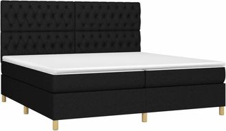 vidaXL Vidaxl - Cama Box Spring Colch&oacute;n Y Luces Led Tela Negro 200x200 Cm